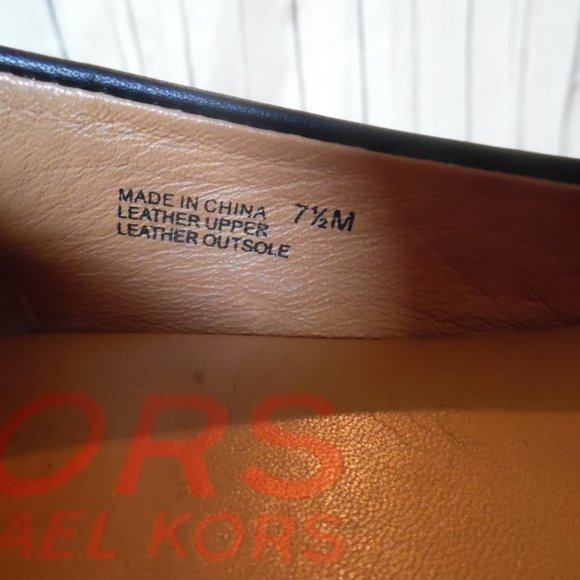 Michael Kors RARE Studded Black Leather Flats Shoe - Picture 9 of 11